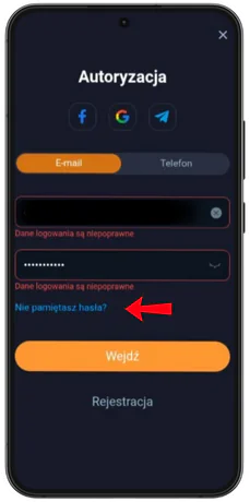 Vox Casino Odzyskiwanie hasła
