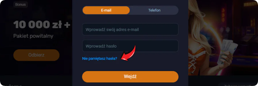 Vox Casino Odzyskiwanie hasła