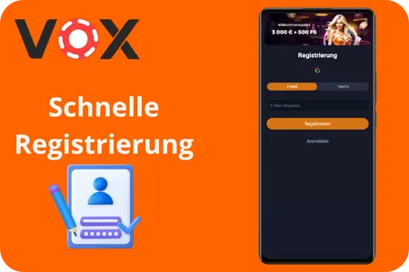 Vox Schnellregistrierung